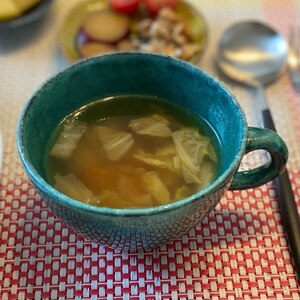 余った野菜の消費に！白菜と人参のコンソメスープ